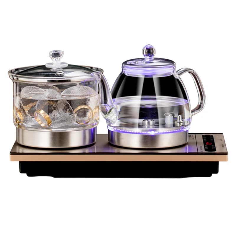 Automatic water supply at the bottom, electric kettle, tea table and tea set are integrated, bubble boiling, glass table