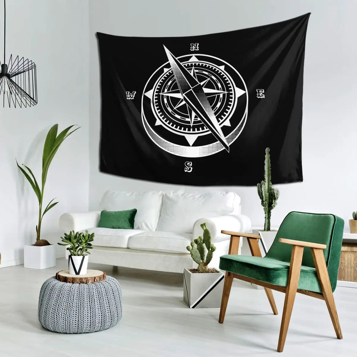 Bussola nautica Capitano Anchor Barca Arazzo Appeso a parete Estetico Decorazioni per la casa Arazzi per soggiorno Camera da letto