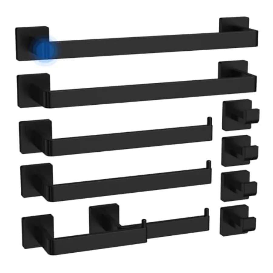 Portasciugamani da Bagno con Design Anti-Collisione per Porta Carta Igienica, in Acciaio Inossidabile 304, Materiale Ispessito, Set da 10 Pezzi