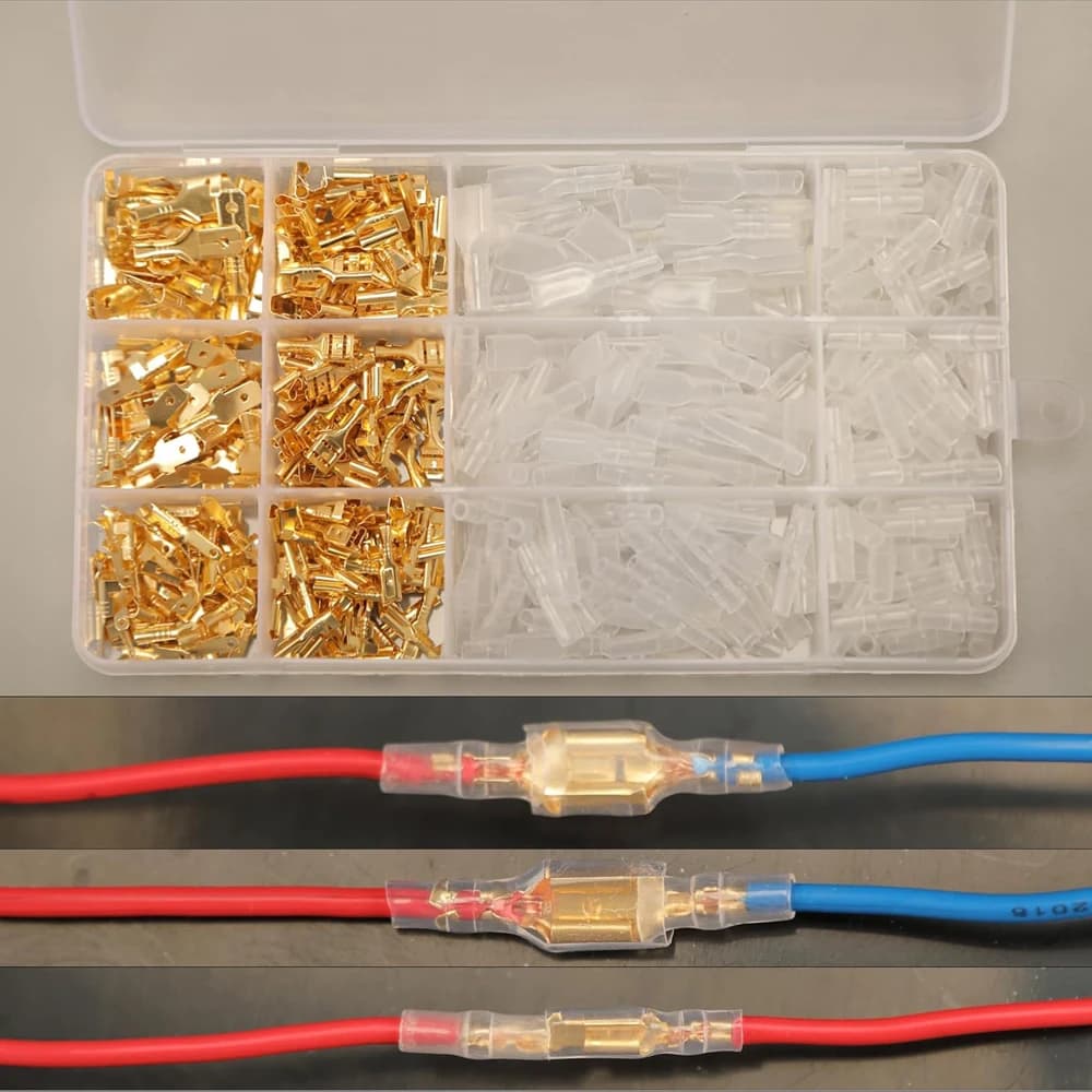 270PCS - 2.8mm-4.8mm-6.3mm Male Insulated Connectors Female Assorted Vehicle Kit DIY