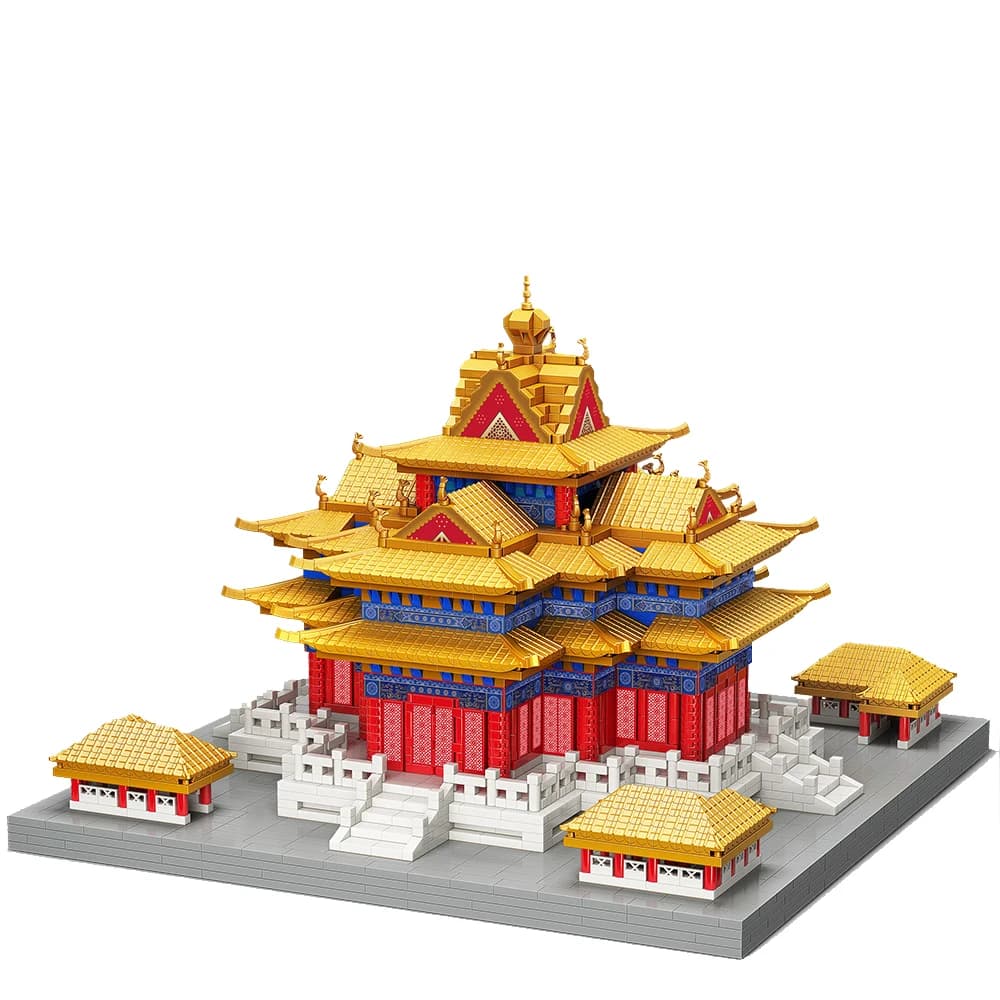 Cina Architettura famosa storica Mattoni da costruzione Palazzo imperiale Torre d'orologio Micro Diamond Block Modello Giocattoli Nanobricks