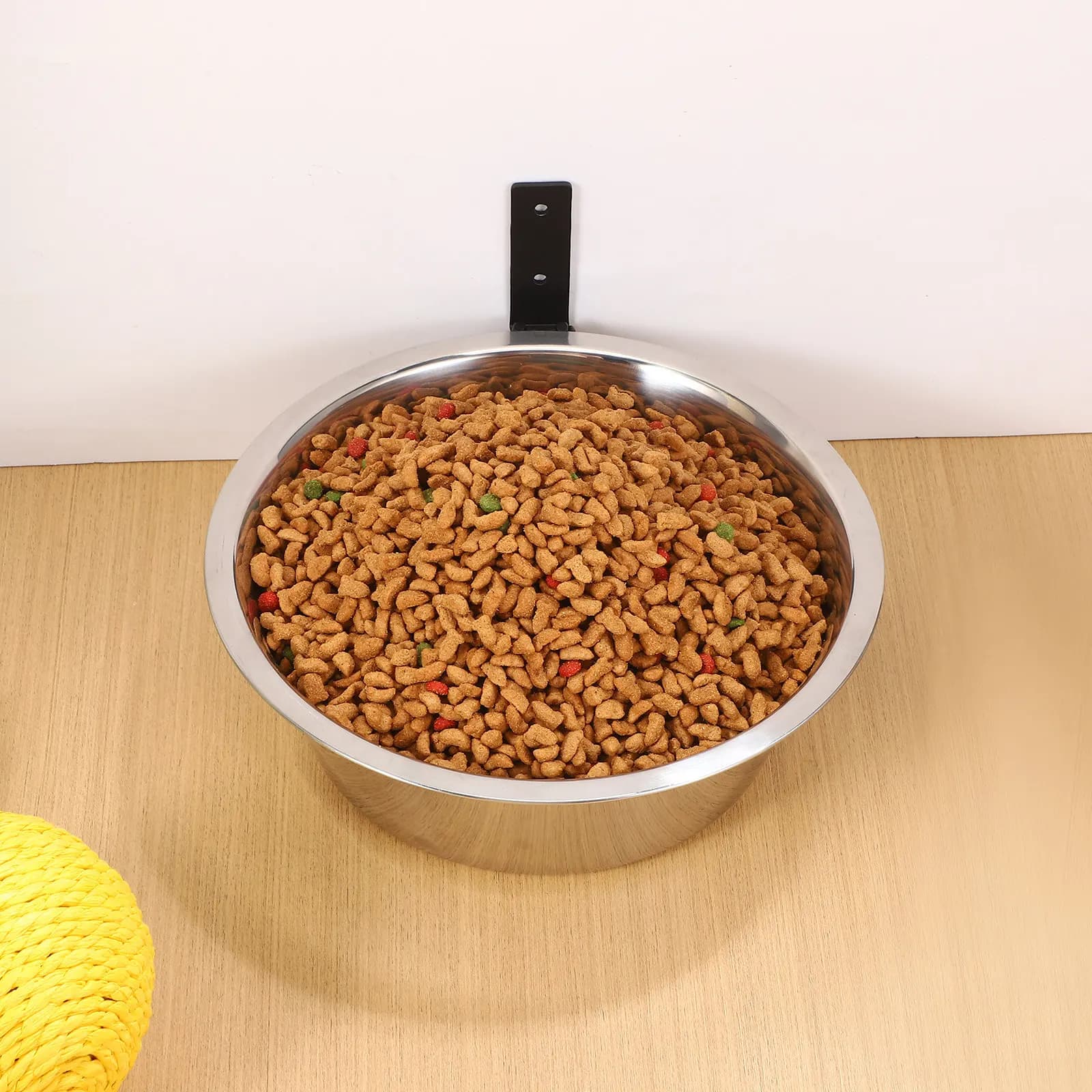 1Set Modern Elevated Dog Bowl Raised Stainless Steel Pet Food Water Bowl for Dogs Cats Wall Mounted Hanging Convenient Gift Idea