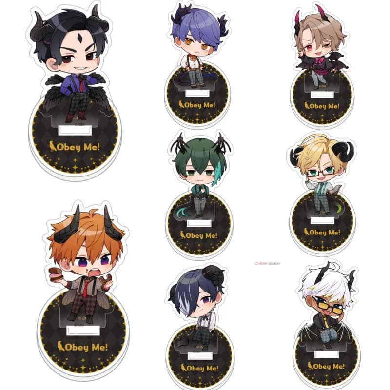 Anime Obey Me! Asmodeus Mammon Lucifero Salomon Mini Personaggi acrilici HD Stand Decorazioni per il desktop Ventole Regali Circa 10 cm