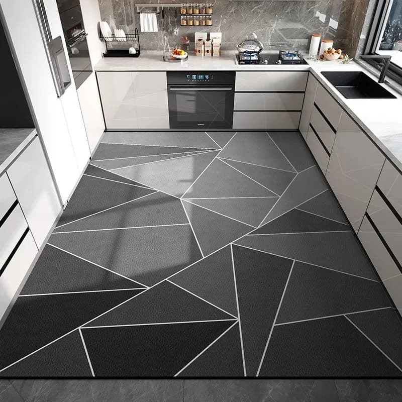 VIKAMA Geometric Style Carpet - Durable, Slip-Resistant, Large-Sized Kitchen Floor Mat, Entrance Hall Floor Mat, Home Decoration
