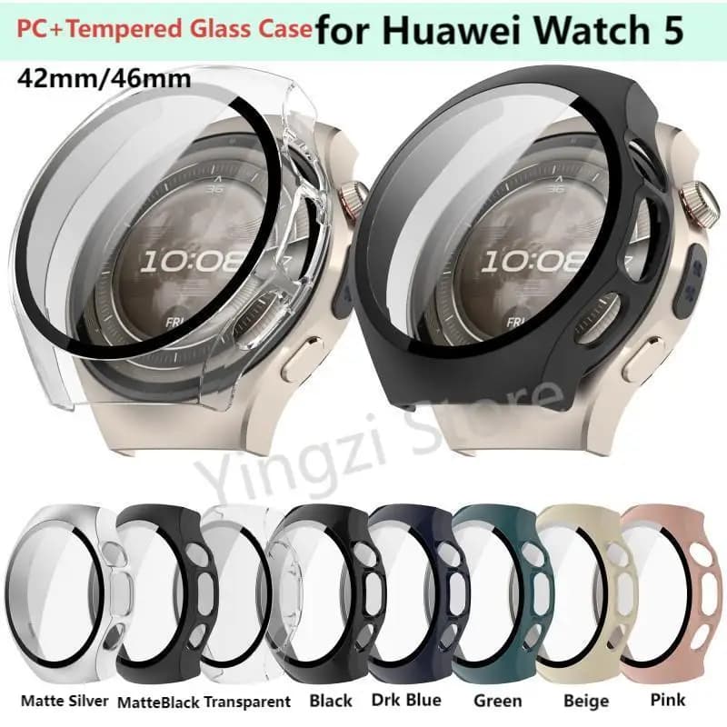 Custodia in vetro per Huawei Watch 5 46mm 42mm Protezione schermo Paraurti per Huawei Watch5 42MM 46MM Cover Shell Accessori