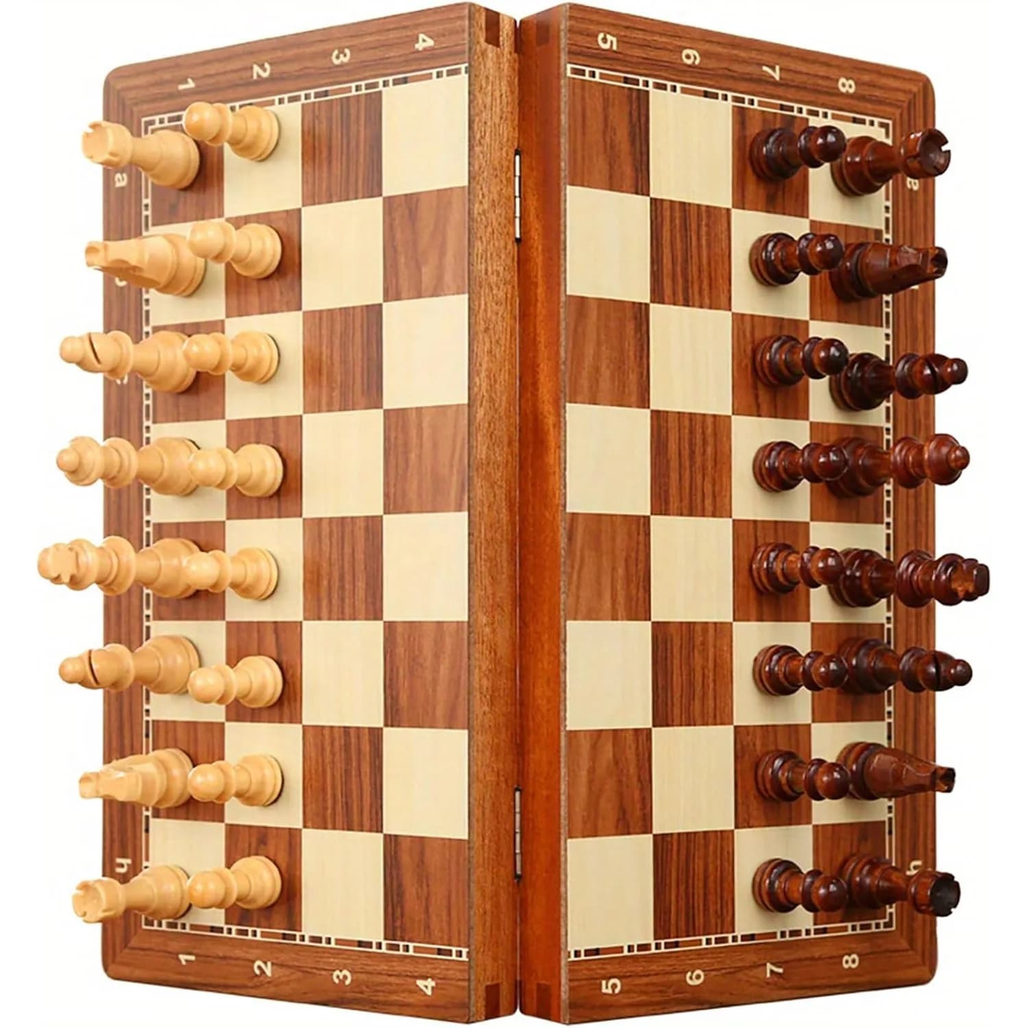 Set di Scacchi da 15 Pollici, Scacchiera Pieghevole da Torneo con Scatola Portaoggetti, 2 Regine Extra – Ideale per Adulti, Principianti ed Appassionati di Scacchi