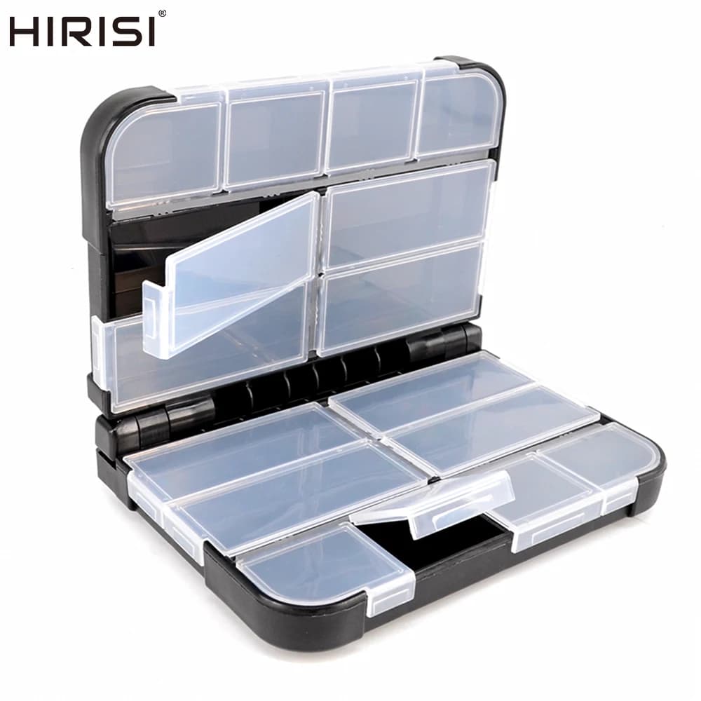Hirisi 10/16 compartments Mini bag for fishing gear box for fishing hook artificial baits plastic box holders fishing accessories