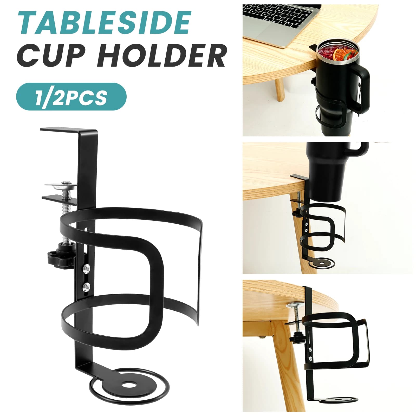 Portabicchieri da scrivania grande Clip universale regolabile a prova di perdite sul portabicchieri da tavolo Organizer per cuffie per tazza da caffè regolabile per Des
