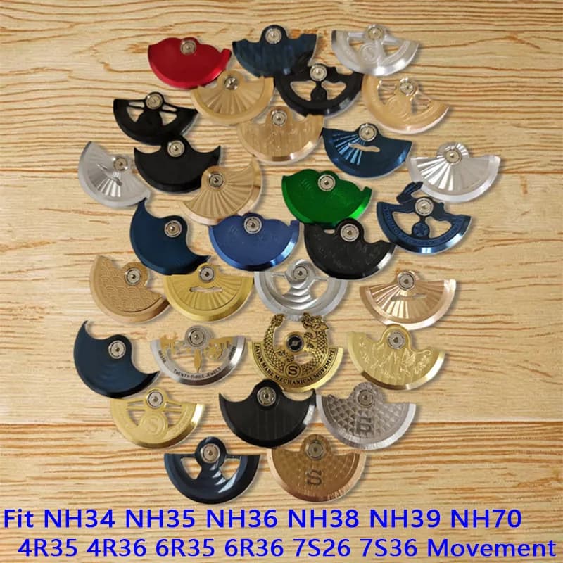 Rotore a Martello Automatico Personalizzato NH35 NH36 Compatibile con Movimenti NH35 NH36 NH38 4R 7S26 6R, Ricambi per Orologi da Uomo SKX