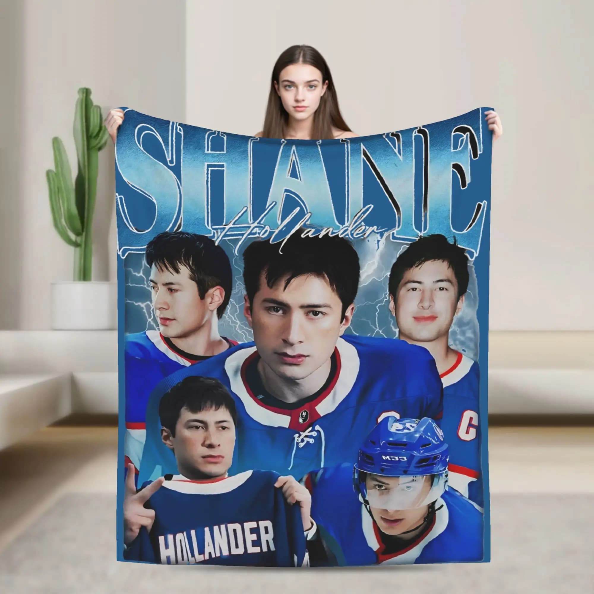 Coperta in Flanella Shane Hollander, Coperta Leggera Riscaldata per Auto, Divano, Letto, Plaid per Tifosi di Hockey