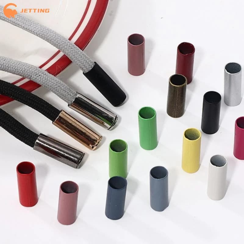 (New) 20Pcs DIY Bag Shoes Garment Lanyard Accessories Metal Rope Ends Stopper Button Cord End Lock Cap Hanging Bell Buckle