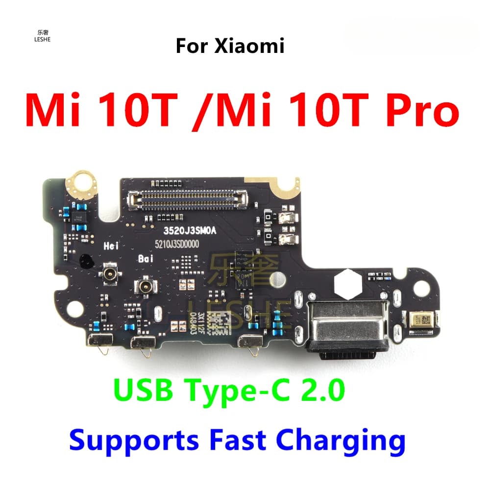 Cavo flessibile per porta di ricarica USB tipo C 2.0 33W per Xiaomi Mi 10T Pro 5G scheda caricabatterie con lettore di schede SIM parti di riparazione del microfono