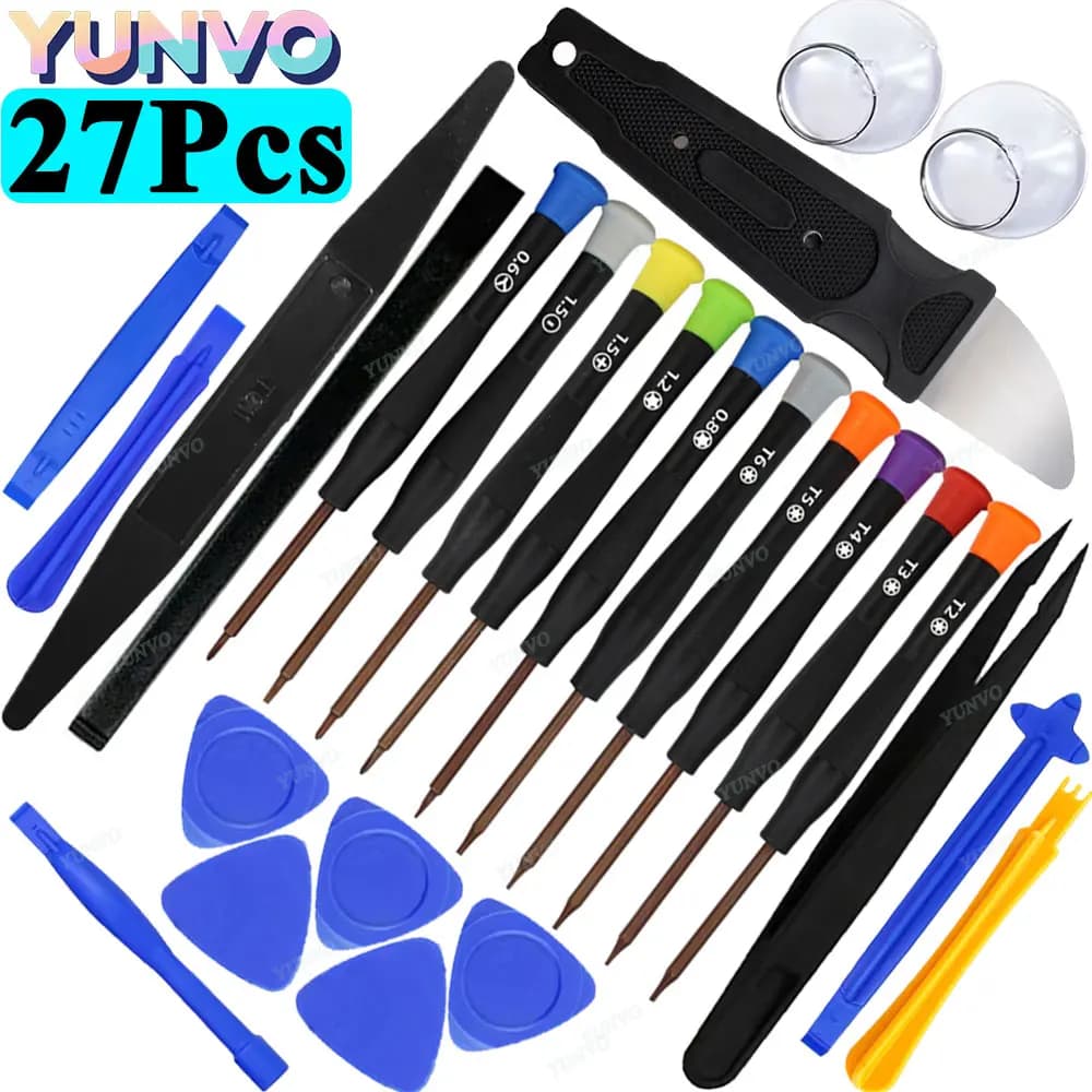 Set di cacciaviti di precisione S2 27 in 1, kit di strumenti di riparazione professionale per la manutenzione e lo smontaggio di telefoni cellulari, notebook e computer