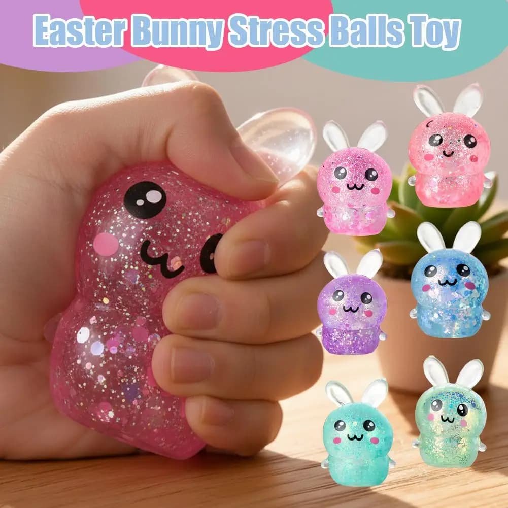 1 Pezzo Giocattolo Antistress a Forma di Coniglio Colorato Kawaii, Palla Sensoriale per Bambini e Adulti, Regalo di Pasqua e Compleanno