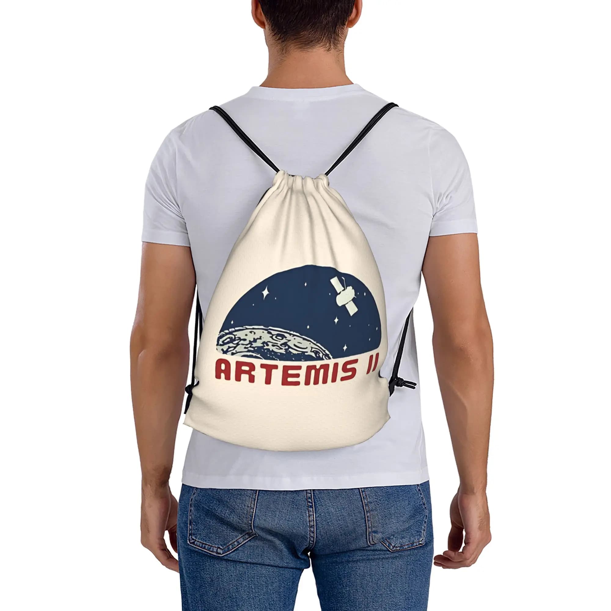2026 Artemis II 21 Zaino sportivo portatile con coulisse, Zaino da equitazione, Sacche con coulisse per scarpe da palestra