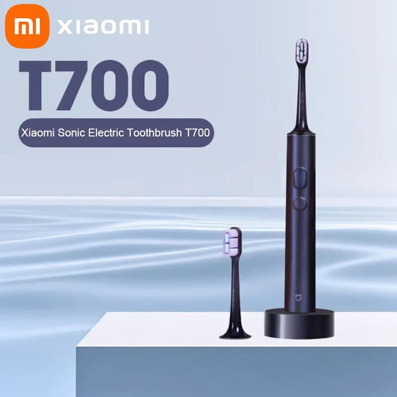 Spazzolino Elettrico Sonico Xiaomi T700 con Ricarica Wireless, Portatile, Impermeabile, Sbiancante, con Display LED