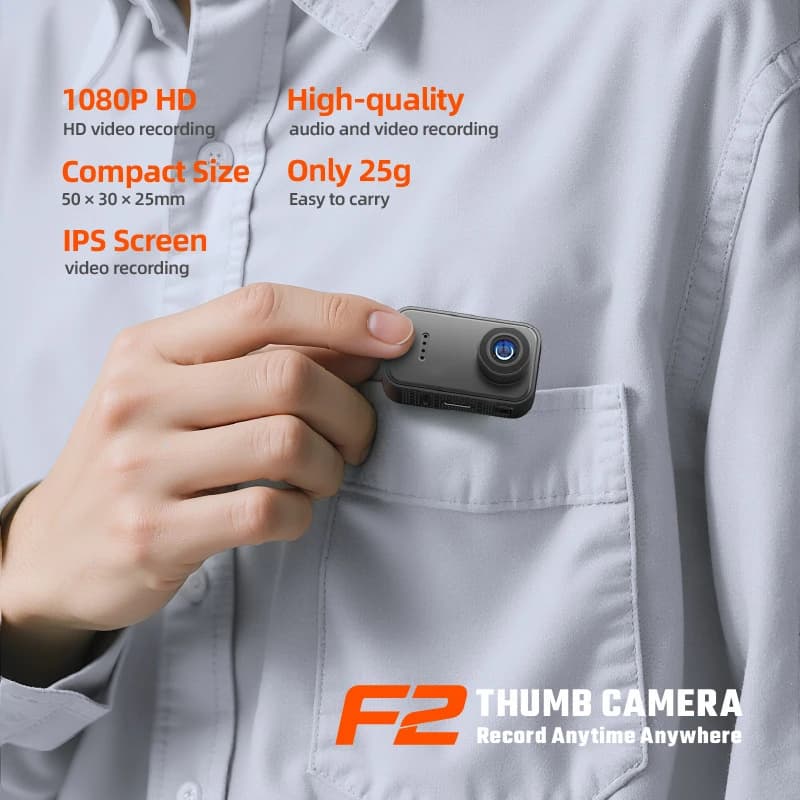 High-Definition Thumb Camera Pet Camera Dashcam Outdoor Sports Camera Perfect for Recording Vlogs