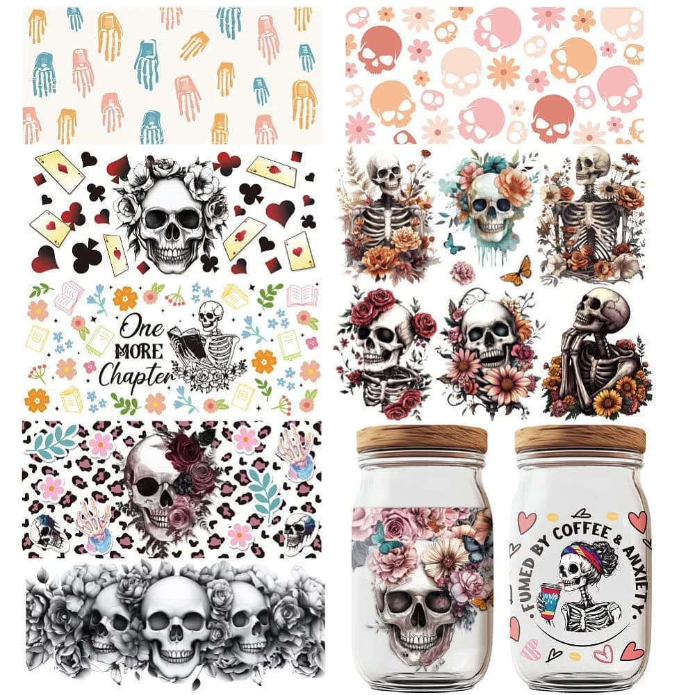 PVC DIY Heat Transfer Paper for UV Sublimation Cup 110x240mm 10 style 1pc/style 10pcs/set