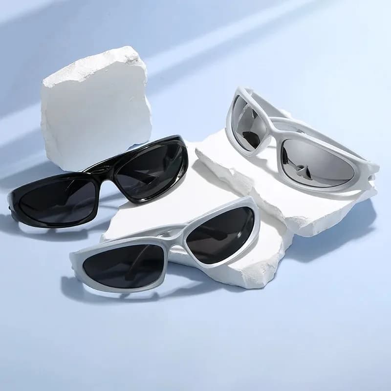 1/3 Pezzi Occhiali da Sole Popolari da Donna, Occhiali da Sole Punk per Ciclismo, Occhiali da Sole da Uomo, Occhiali a Specchio Colorati Y2K, Accessori per Occhiali