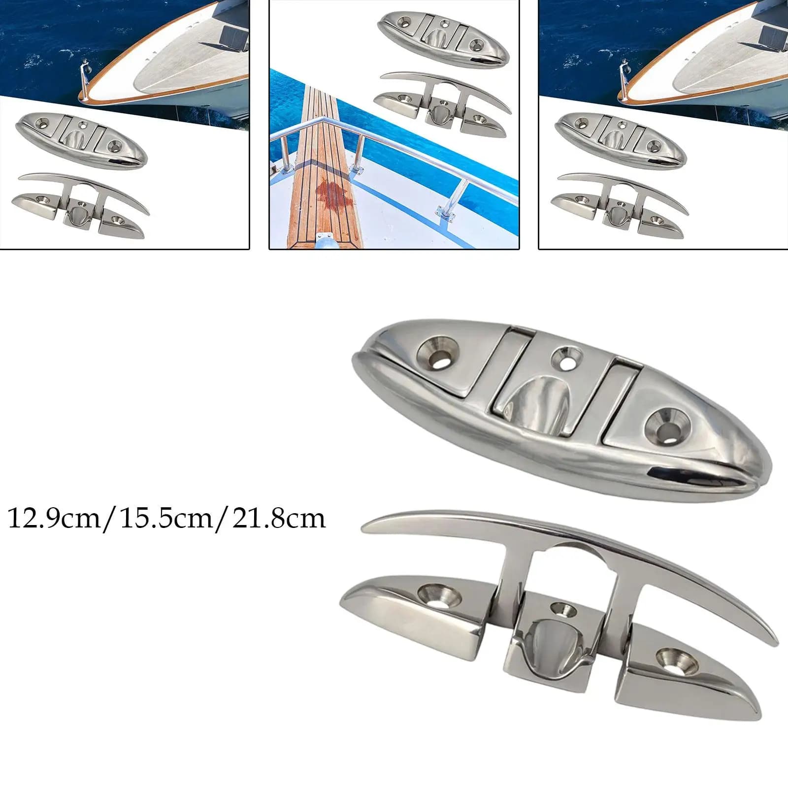 Bitta per banchina per barca Accessorio pieghevole per kayak in metallo di grado marino di ricambio per ponte Robusto e facile da installare Tacchetta per corda ribaltabile