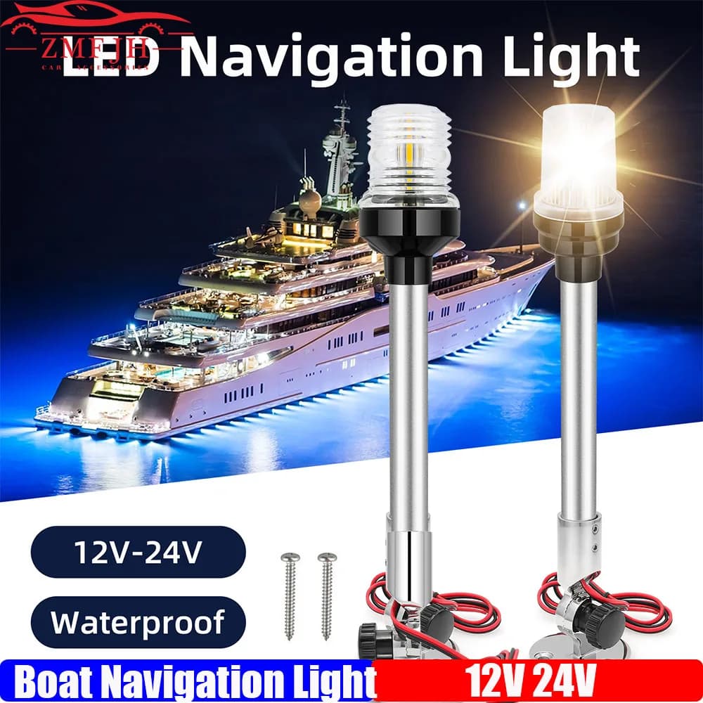 ZMFJH 12 POLLICI Pieghevole di Navigazione Ancoraggio Luce di Navigazione Luce a LED per Barche per Yacht Marini Luce di Segnale di Vela 12V/24V