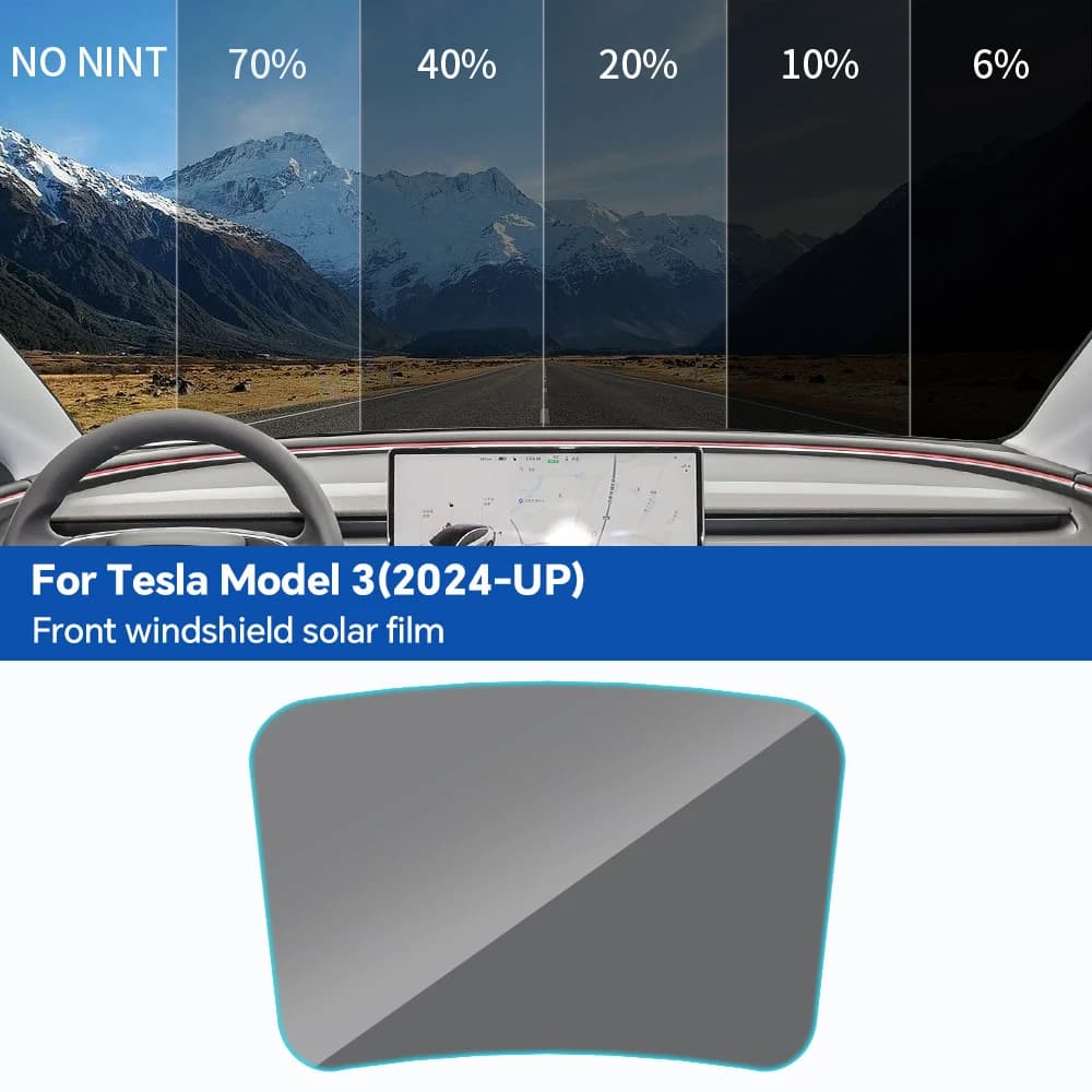 PFCC Pre-Cut Car Front Privacy Tint Film For Tesla Model 3 2024 Highland Auto Sticker Foils ceramic solar UV Protector films