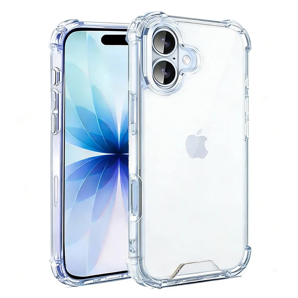 Custodia Ibrida Antiurto 3D Airbag per iPhone 17 Air 16 16e 15 14 Plus 13 Pro Max, Cover Trasparente Rigida in PC e Silicone Morbido