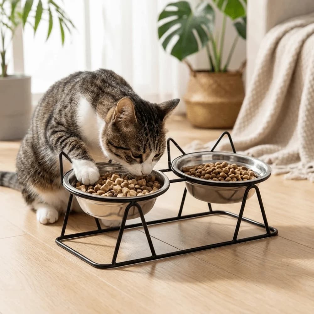 Fall-Resistant Raised Pet Feeding Bowls Anti Overturning with Stand High Foot Dog Feeder Thickened Water Food Bowl Pet Supplies