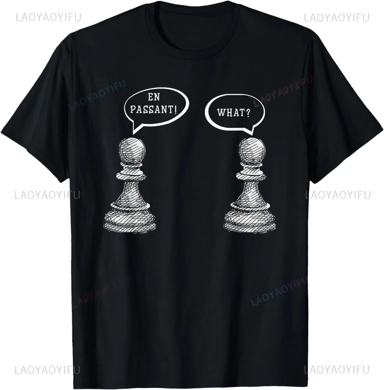 Fun chess En Passant pawn Chess lover Humor T-shirt unisex summer short sleeve crew neck loose clothing