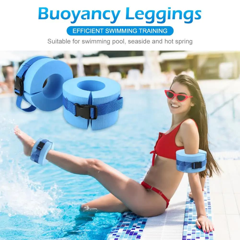 2 pezzi di schiuma per nuoto, anello galleggiante, aerobica, esercizio, polsino acquatico per caviglia, braccio, acqua galleggiante, portabicchieri