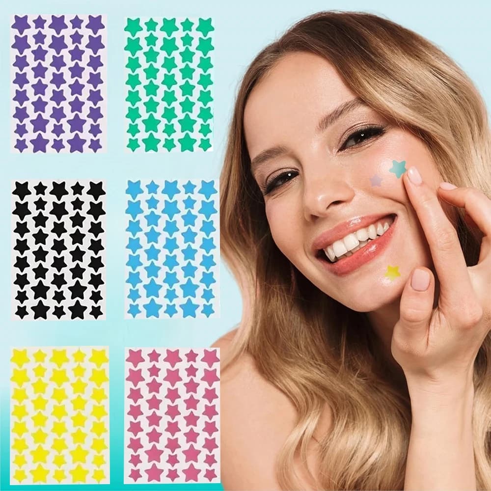 240 pieces of patches for multicolored star acne, patches for facial acne, patches for concealer acne and patches for pimples, ultra-thin