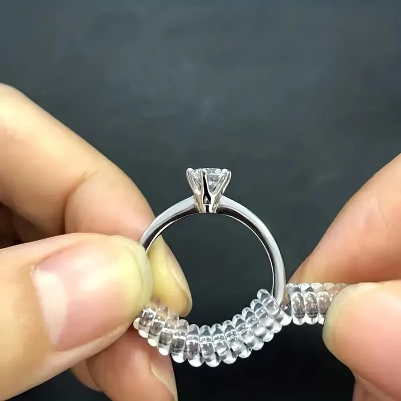 Set di 8 Regolatori Invisibili per Anelli, Kit Universale per Anelli Larghi, Materiale in Silicone Trasparente, Strumento di Fissaggio per Distanziatori di Anelli