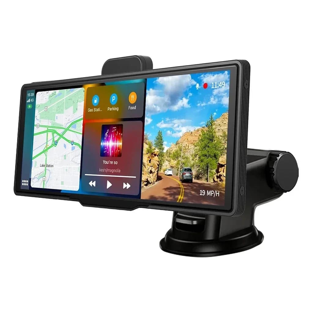 Miglior display DVR universale portatile wireless da 10,26 pollici con Carplay e Android Auto, schermo touch screen plug and play, dashcam a 2 lenti