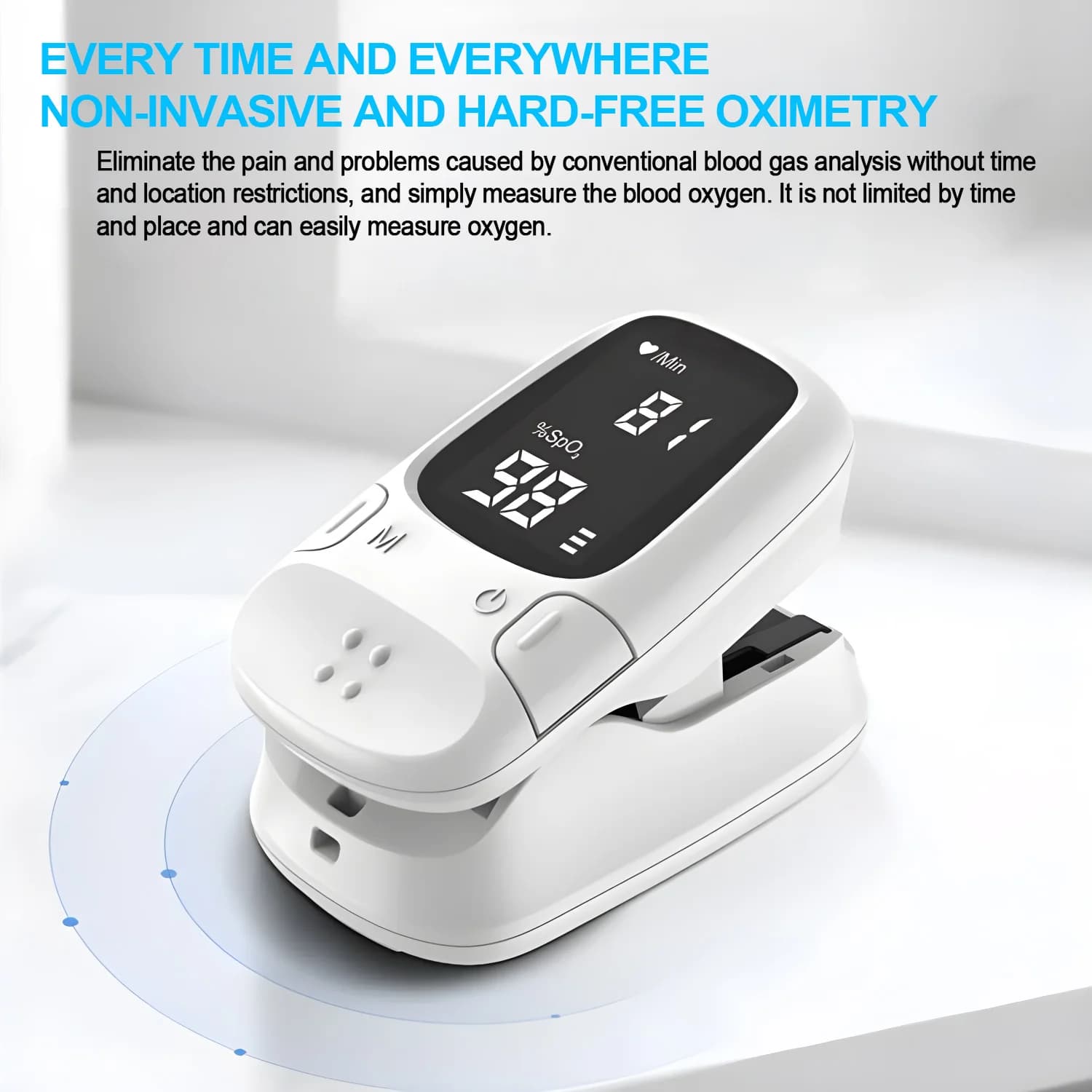 Digital Medical Pulse Oxygen with TFT Display, Die Clip for Rapid Oxygen Saturation Measurement in Blood and SpO2