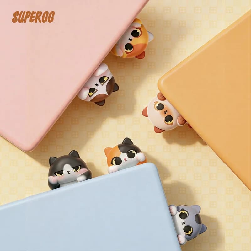 Genuine New Supergg Picoco Cuddle Decorative Mini Figures Series Blind Box Cute Screen Decorations Desktop Ornament Kawaii Cat