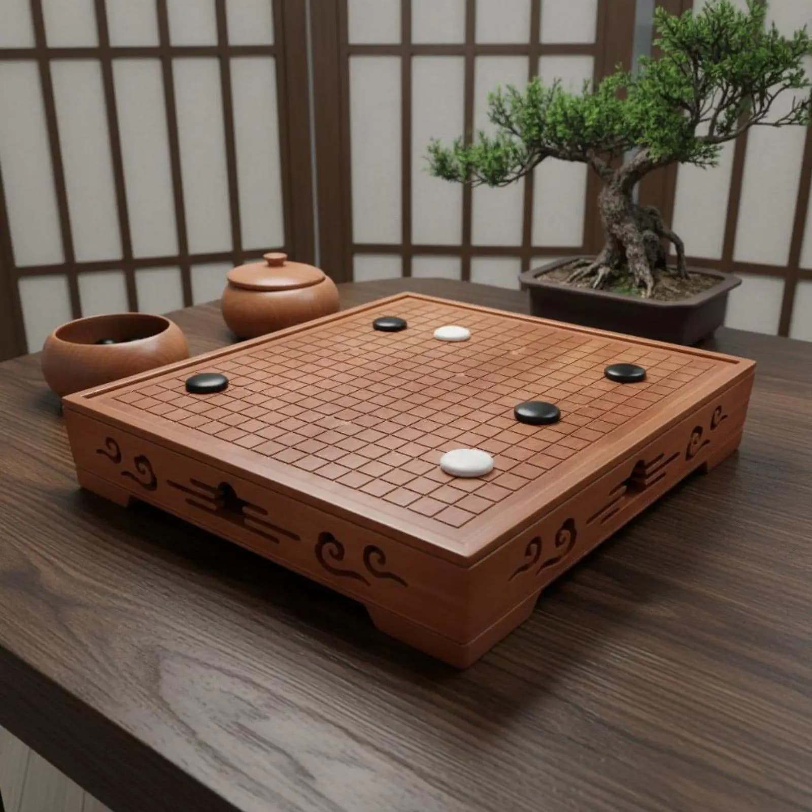 Chinese Chess Go Set Hardwood-in-1 Chess Board Gift Choice Wooden Strategy