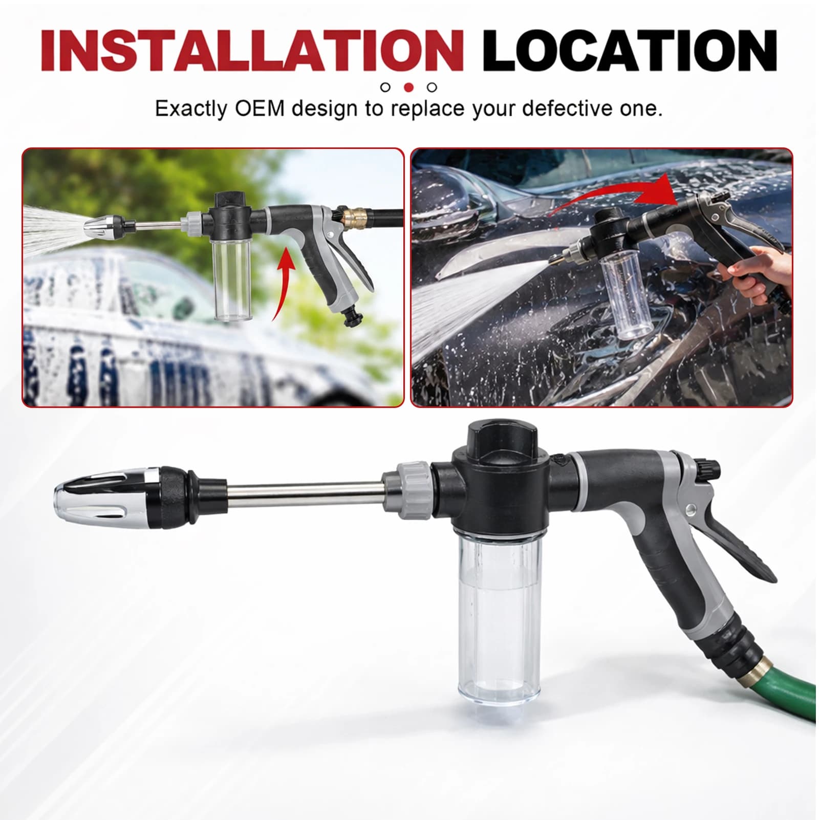Long Pole Washing Tool for Car Watering Garden Tool Water Pipe Hose Universal Metal Extended Car Washing High-pressure Water Gun
