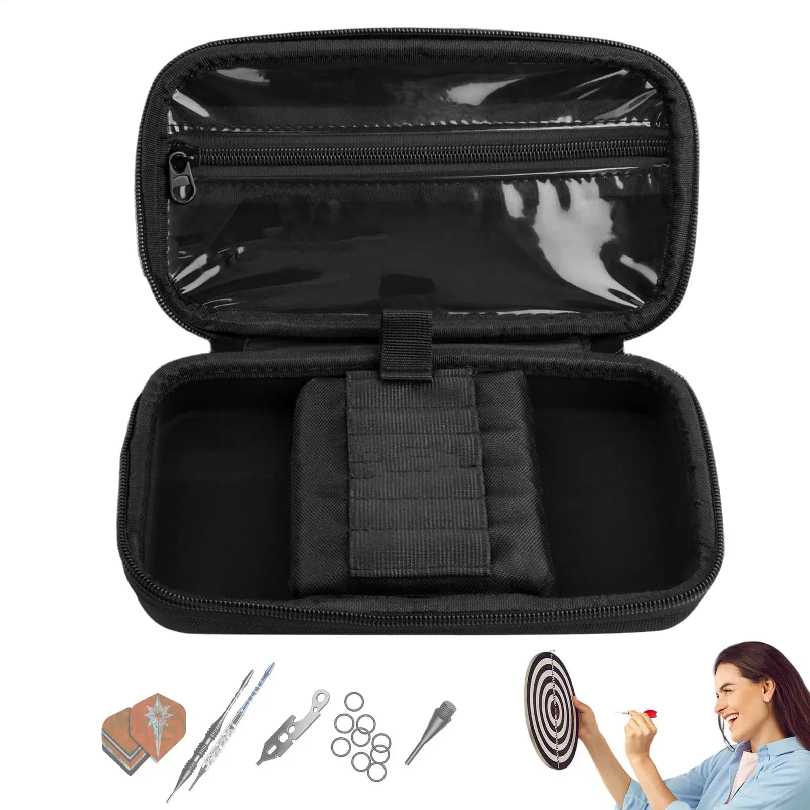 Borsa organizer per freccette in EVA, porta punte e aste, custodia per accessori, sacchetto porta freccette, contenitore vuoto per freccette