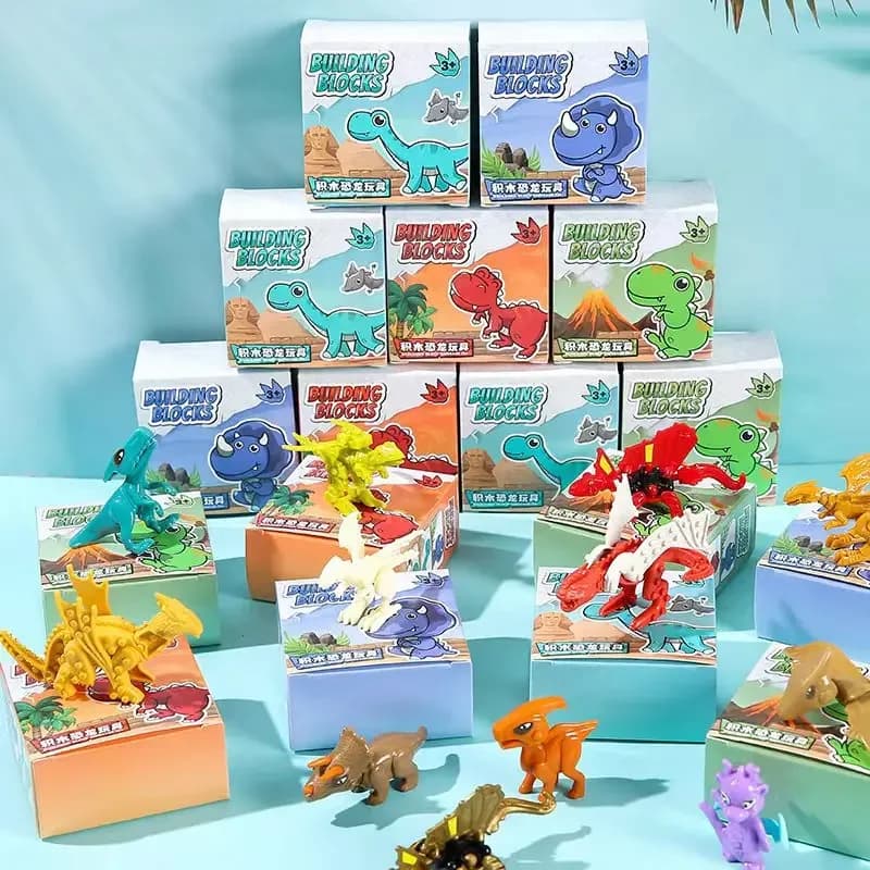 10 pezzi carino assemblare dinosauro building block puzzle giocattoli per bambini tema dino festa di compleanno favori pinata riempitivi premi scolastiche