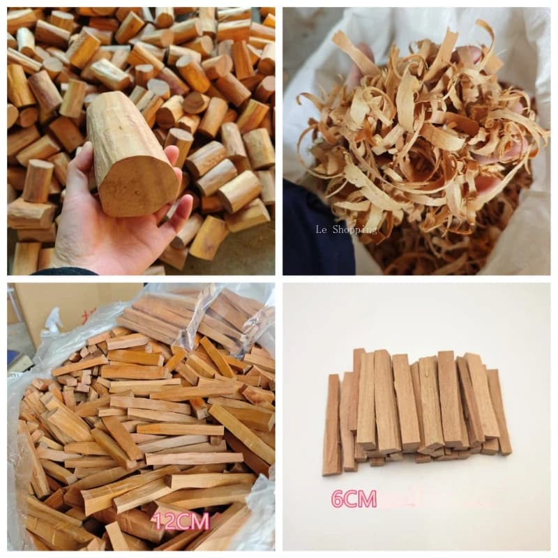 1000g Sandalwood Round Wood Crushed Materials and Wood Strips Temple Worship Buddha Sacrifice Make Raw Materials for Incense