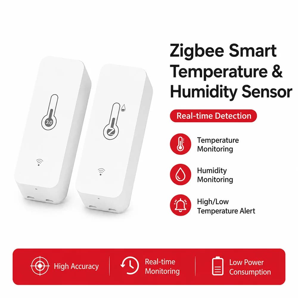 Zigbee Temperature Humidity Sensor Smart Thermometer Hygrometer Works with Alexa Yandex Home Assistant ZHA Zigbee2MQTT Tuya