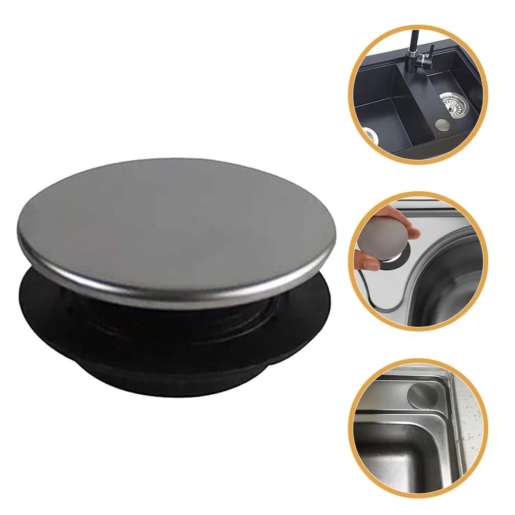 6Pcs Stainless Steel Sink Hole Covers Sink Hole Stopper for Kitchen Faucet and Soap Dispenser Holes Secure Fit Gasket Design