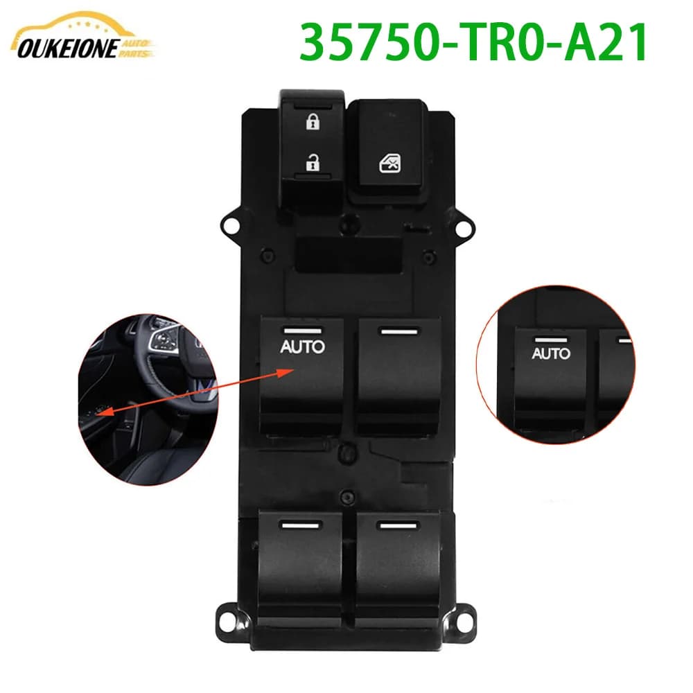 Per il 2012 2013 Honda Civic EX-L 35750-TR0-A21 Anteriore Sinistro Lato Guida Elettrico Master Finestra di Potere Interruttore di Controllo Pulsante Regolatore