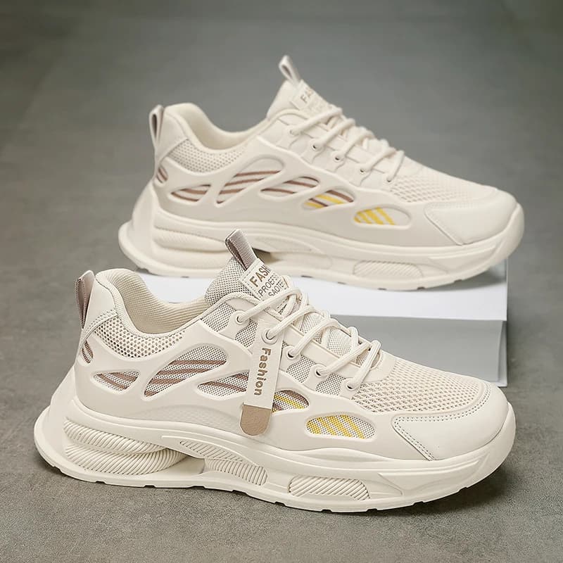 Men's Summer Breathable Running Shoes Anti-Odor Casual Dad Sneakers Thick Bottom Versatile Sports Sneakers Fashionable Leisure