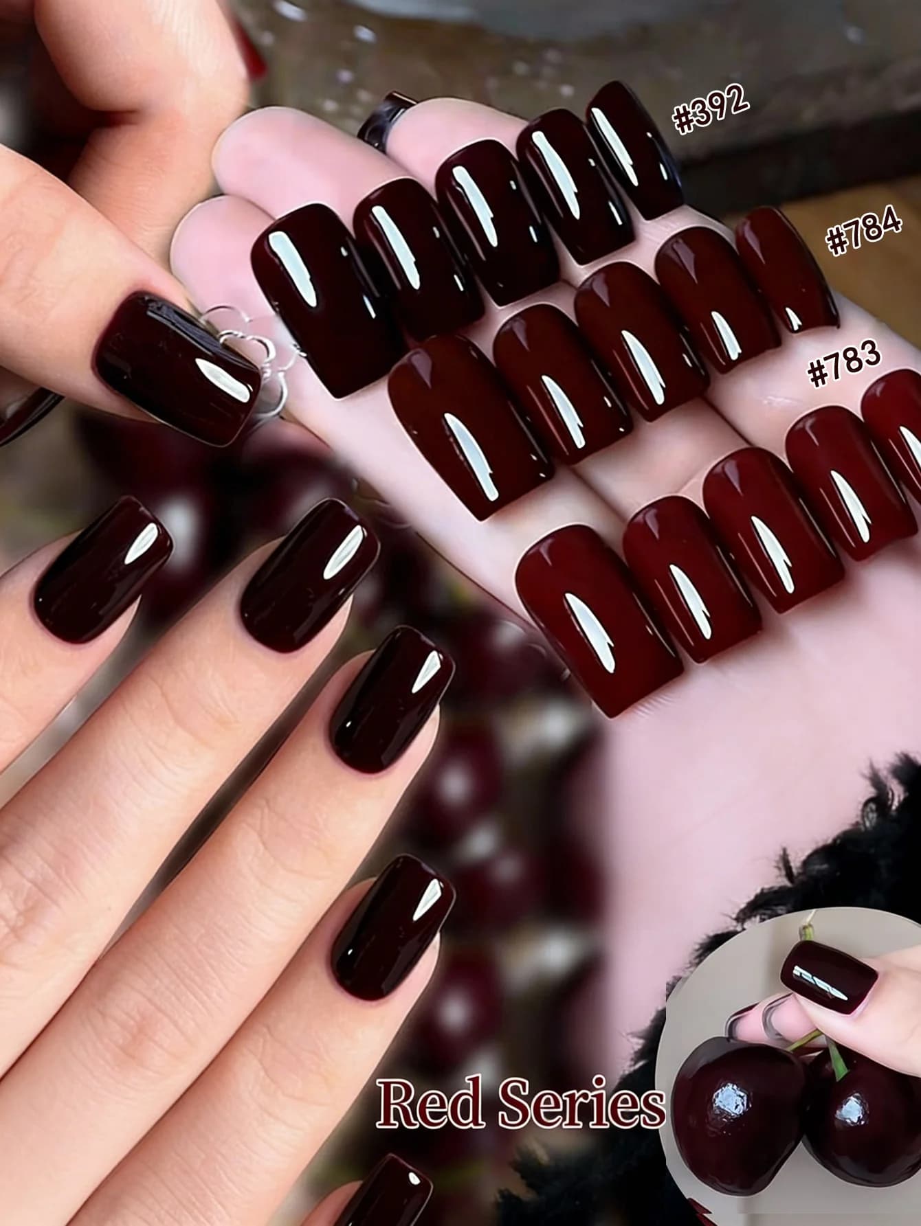 Nuova collezione autunno e inverno con smalto rosso ciliegio bianco Ankola, appositamente sintonizzato e kit nail art