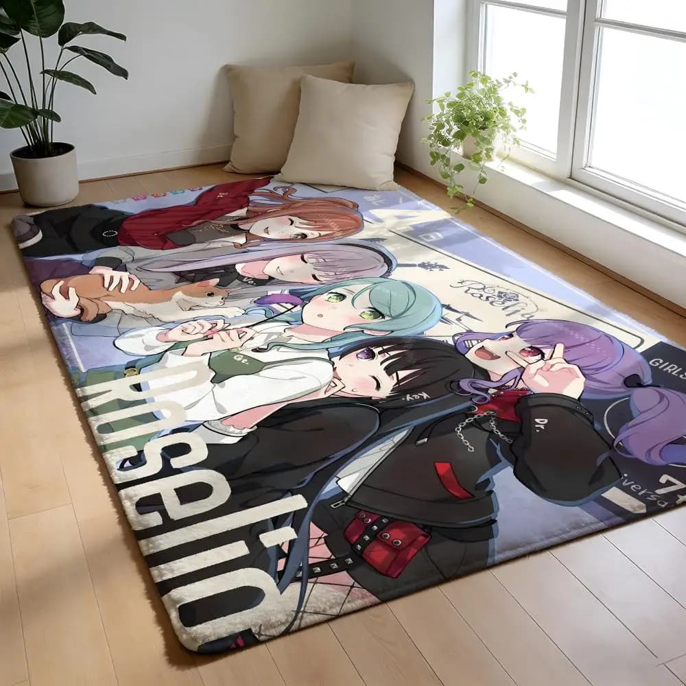 Soft flannel mat, non-slip carpet, absorbent, bathroom, bedroom, home decoration, B-BanG Dream Ave Mujica