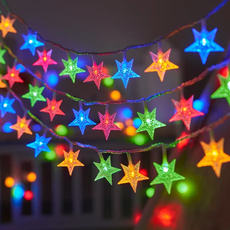 Luci a Stringa Festoon Star a Batteria per Decorazioni Natalizie, Matrimoni, Campeggio, Feste all'Aperto, Lampada Atmosfera per Ambienti