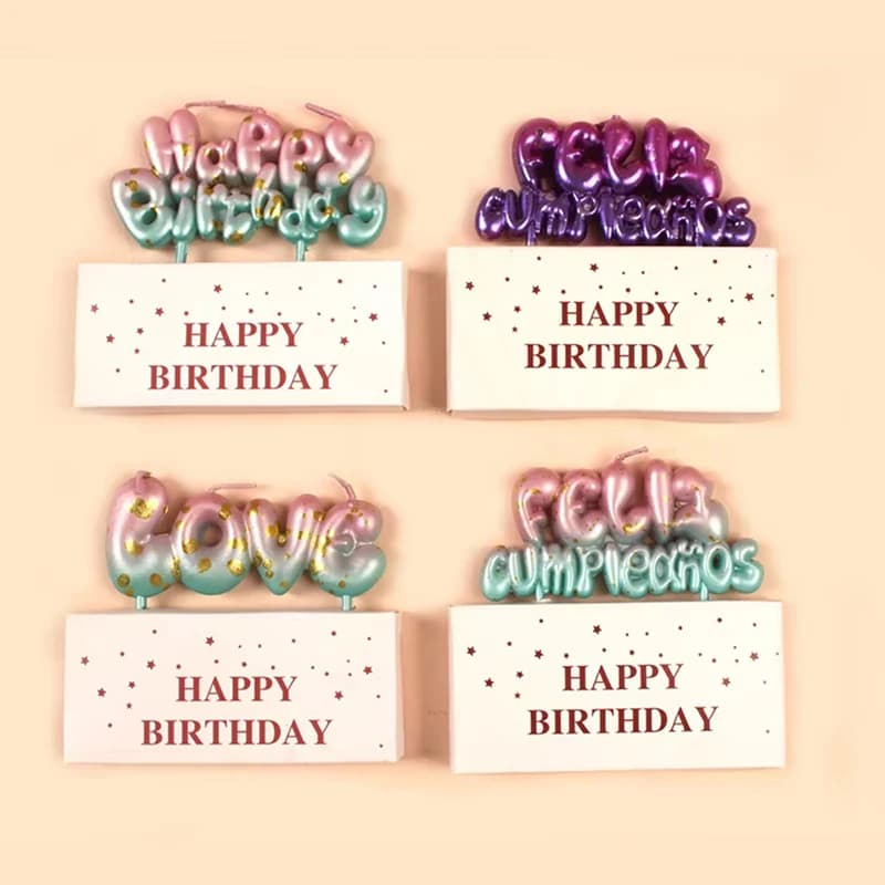 Foam birthday candle - Cake decoration accessories, candle with 'Happy Birthday' writing, alphabet candle for cake