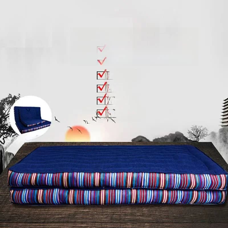 Thickened Yoga Meditation Pad Home Cushion Kneeling Prayer Mat Retro Style Linen Material Family Use Square Pad
