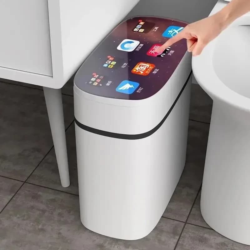Pattumiera con sensore intelligente per uso domestico, camera da letto con coperchio, bagno, antiodore, camera da letto e soggiorno